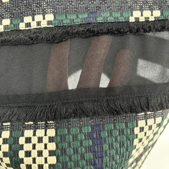 Cubic Donna Womens green black New sleeveless structured tweed sheer top Large - Picture 5 of 8